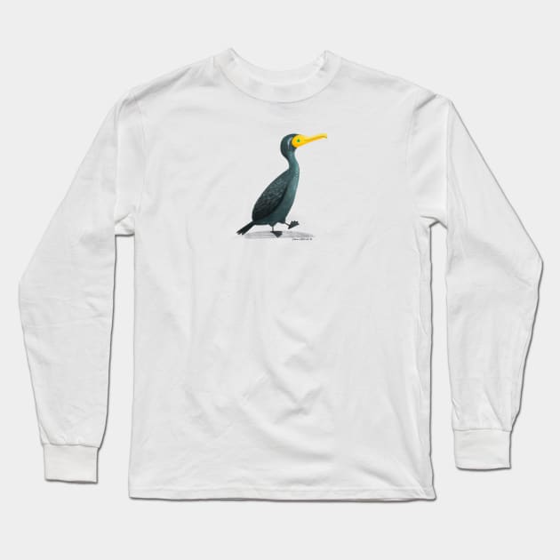 Double Crested Cormorant Long Sleeve T-Shirt by julianamotzko